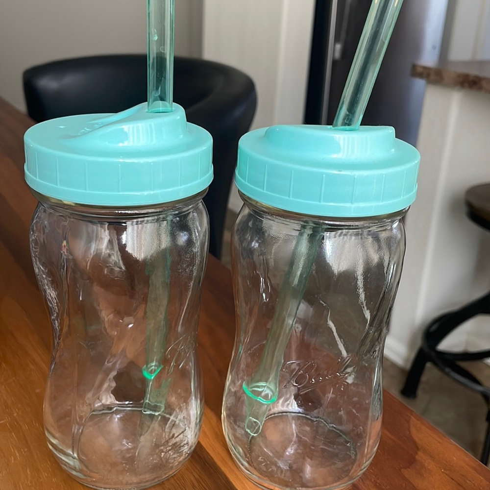 Ball Spiral Jars with Sip n Straw
